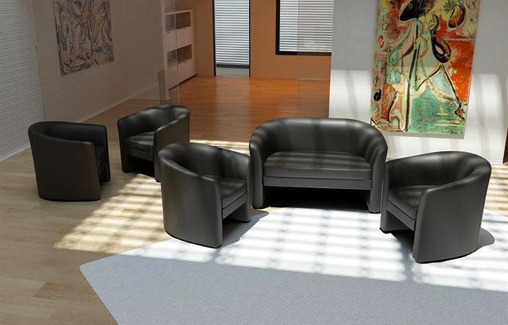 Офисный диван двухместный Крон, экокожа в Норильске - изображение 1